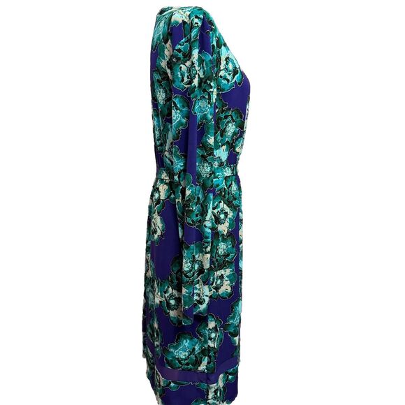 Vera Wang Dress XL Faux Wrap Colorful Artsy Floral Bold Office Career Party Date - Picture 6 of 10